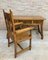 19th Century French Hand-Carved Oak Desk with Solomonic Legs and Armchair, Set of 2 2