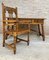 19th Century French Hand-Carved Oak Desk with Solomonic Legs and Armchair, Set of 2 6