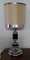 Vintage Table Lamp in Chrome & Black Oak Veneer with Fabric Shade, 1970s 1