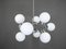Space Age Sputnik Ceiling Lamp with 9 Opal Glass Globes, Germany, 1970s, Image 9