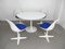 White Tulip Dining Table & Model 115 Swivel Chairs by Maurice Burke for Arkana, England, 1960s, Set of 5 1
