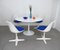 White Tulip Dining Table & Model 115 Swivel Chairs by Maurice Burke for Arkana, England, 1960s, Set of 5 3