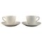 White Coffee Cups with Saucers by Axel Salto for Royal Copenhagen, 1960s, Set of 4 1