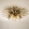 Gilt-Plated Metal Flower Wall Fixture or Flush Mount, 1970s 8