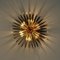 Gilt-Plated Metal Flower Wall Fixture or Flush Mount, 1970s, Image 10