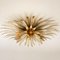 Gilt-Plated Metal Flower Wall Fixture or Flush Mount, 1970s 9