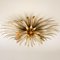 Gilt-Plated Metal Flower Wall Fixture or Flush Mount, 1970s, Image 9