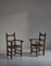 Arts and Crafts Armchairs in Oak and Leather, Set of 2, Image 3