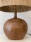 Belgian Mid-Century Modern Brown Ceramic Lamp with New Rope Lampshade, 1960s 4