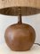 Belgian Mid-Century Modern Brown Ceramic Lamp with New Rope Lampshade, 1960s, Image 4