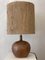 Belgian Mid-Century Modern Brown Ceramic Lamp with New Rope Lampshade, 1960s 5