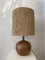 Belgian Mid-Century Modern Brown Ceramic Lamp with New Rope Lampshade, 1960s, Image 3
