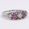 Vintage 14K White Gold Ring with Diamonds and Rubies 2