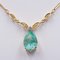 Vintage Necklace in 18K Yellow Gold with Emerald Drop and Diamonds, 1980s 2