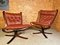 Vintage Leather Lowback and Highback Falcon Chairs by Sigurd Resell, Set of 2 9