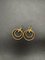 Portuguese Art Deco Double Hoop Earrings in 19.2 Karat Gold, Set of 2 4