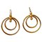 Portuguese Art Deco Double Hoop Earrings in 19.2 Karat Gold, Set of 2 1