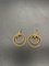 Portuguese Art Deco Double Hoop Earrings in 19.2 Karat Gold, Set of 2 9