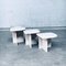 Tavolini in travertino, Italia, anni '80, set di 3, Immagine 19
