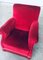 Art Deco Armchair Set in Bordeaux Red Striped Velvet, Belgium, 1940s, Set of 2 7