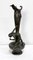 Tall Art Nouveau Vase in Pewter Depicting Young Woman Picking Water Lily by P. Jean, Early 20th Century 1