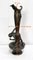 Tall Art Nouveau Vase in Pewter Depicting Young Woman Picking Water Lily by P. Jean, Early 20th Century 31