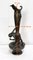 Tall Art Nouveau Vase in Pewter Depicting Young Woman Picking Water Lily by P. Jean, Early 20th Century, Image 31