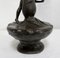 Hohe Jugendstil Vase aus Zinn mit Darstellung einer jungen Frau, die Seerose pflückt, von P. Jean, frühes 20. Jh 24