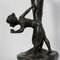 Tall Art Nouveau Vase in Pewter Depicting Young Woman Picking Water Lily by P. Jean, Early 20th Century, Image 9