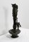 Tall Art Nouveau Vase in Pewter Depicting Young Woman Picking Water Lily by P. Jean, Early 20th Century 2