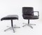 Black Leather Armchair with Ottoman by Delta Design for Wilkhahn, Set of 2 3
