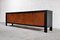 Large Graphic Brutalist Credenza in Black & Stained Oak by Tobia & Afra Scarpa, Belgium, 1970s 3