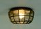 Glass Ceiling or Wall Lamp with Iron Ring from Glashütte Limburg, 1960s or 1970s 6