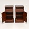 Antique Victorian Style Inlaid Bedside Cabinets, Set of 2, Image 3