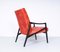 Lounge Chairs in Coral Red Velvet by Jiří Jiroutek for Interier Praha, 1960s, Set of 2 7