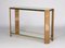 Vintage Italian Maple Wood and Brass Console Table, 1970s 1