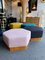 Modularer italienischer Pouf aus Holz & Messing, 1980er, 4er Set 6