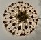 Large Italian Gold Gilded Tole Crystal Flower Flush Mount, 1960s 5