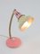 Small Mid-Century Brass Pink Table Lamp 2