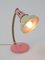 Small Mid-Century Brass Pink Table Lamp 7
