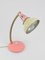 Small Mid-Century Brass Pink Table Lamp 1