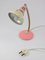 Small Mid-Century Brass Pink Table Lamp 5