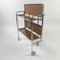 Mid-Century Chrome and Laminated Wood Folding Trolley, 1950s 3