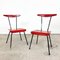 Vintage Red & Black Chairs by Wim Rietveld for Auping, Set of 2 1