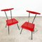 Chaises Vintage Rouges et Noires par Wim Rietveld pour Auping, Set de 2 2