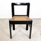 Schwarzer Vintage Stuhl mit Sitz aus Schilfrohr 7