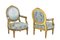 Louis XVI Style Armchairs in Gilded Wood, 1880, Set of 2 1