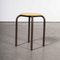 French Brown Stacking School Stools, 1960s, Set of 6 6