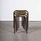 French Stacking School Stools in Brown, 1960s, Set of 4, Image 6