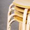 French Stacking School Stools in Pink, 1960s, Set of 4 3